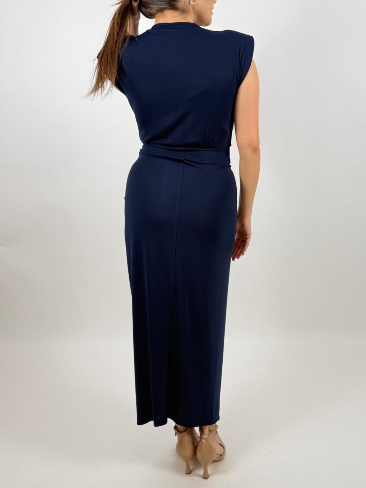 Abito lungo scollo profondo e arricciatura centrale Donna - Imperial - World Fashion