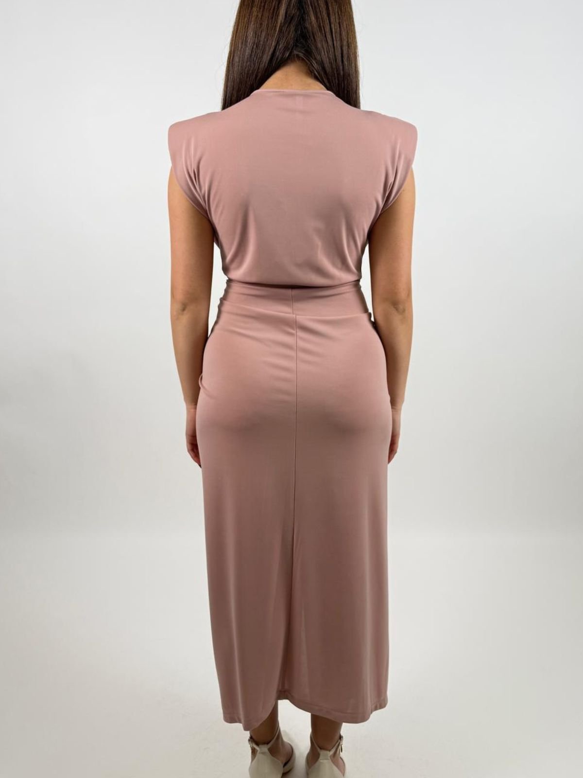 Abito lungo scollo profondo e arricciatura centrale Donna - Imperial - World Fashion