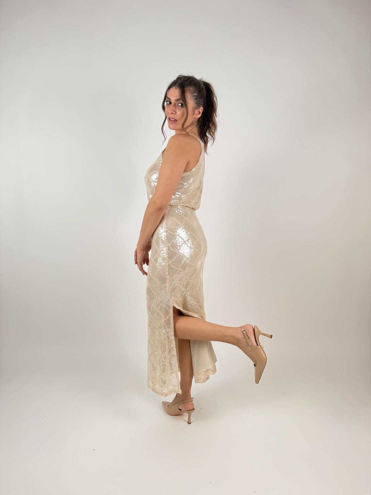 Abito paillettes con scollo all'americana Donna - Rinascimento - World Fashion