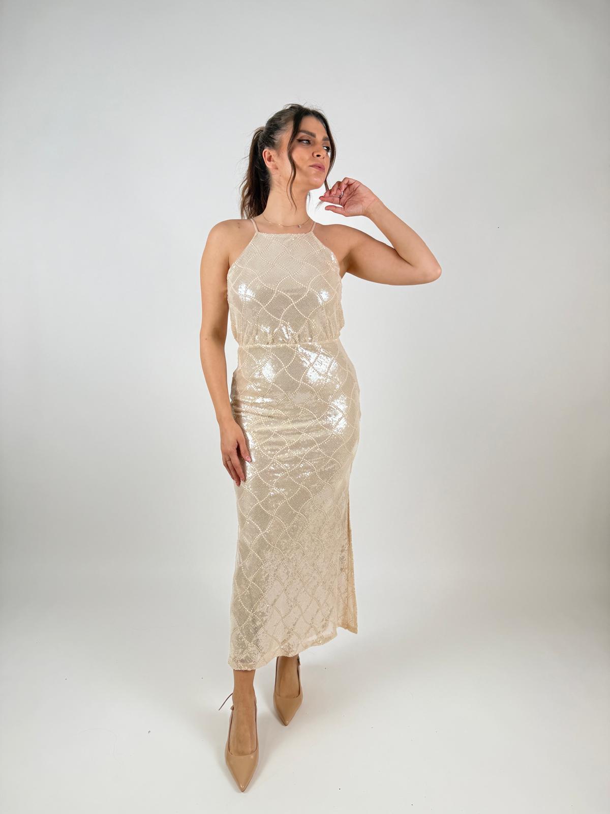 Abito paillettes con scollo all'americana Donna - Rinascimento - World Fashion