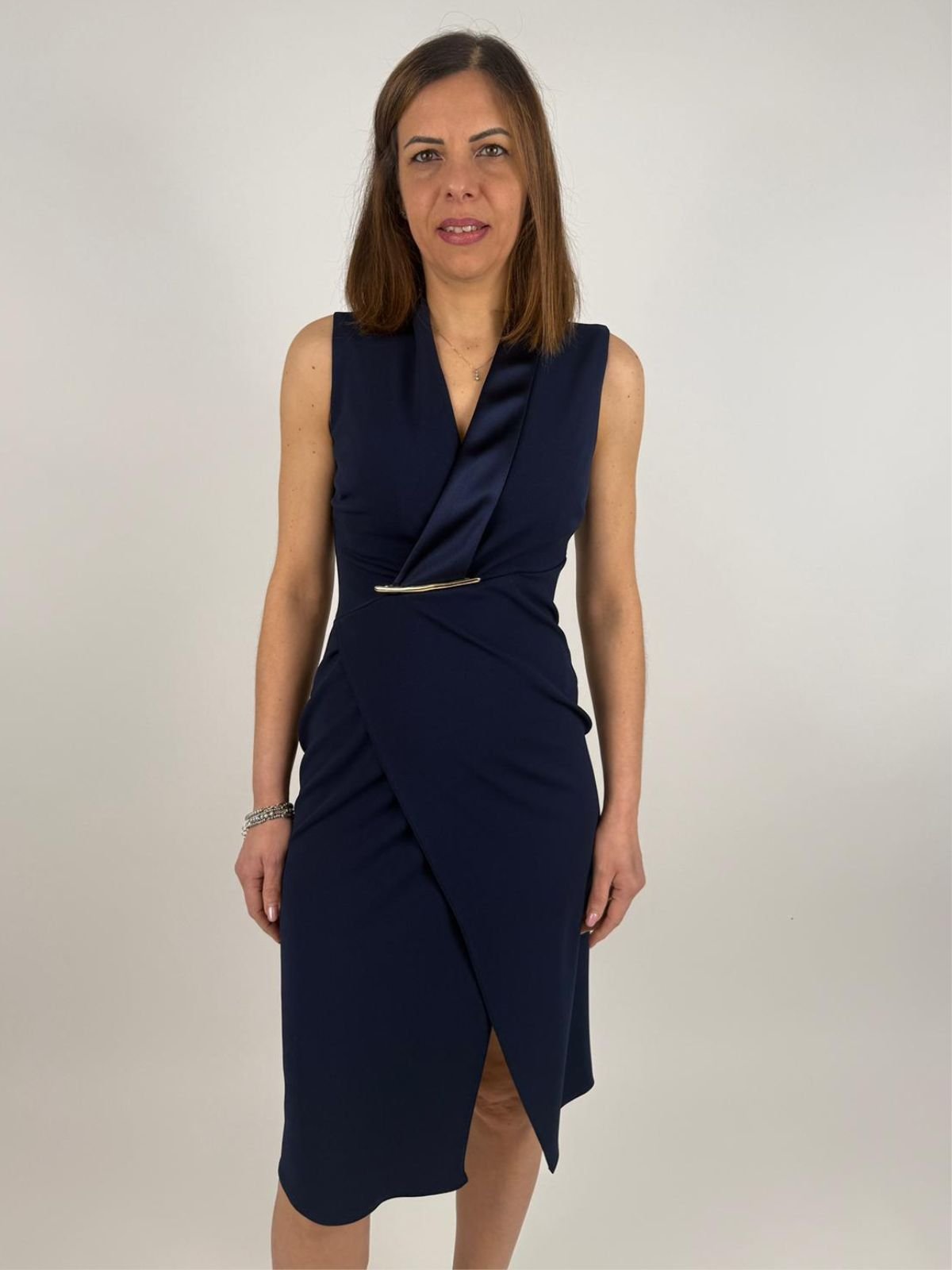 Abito tubino con rever asimmetrico Donna - Rinascimento - World Fashion