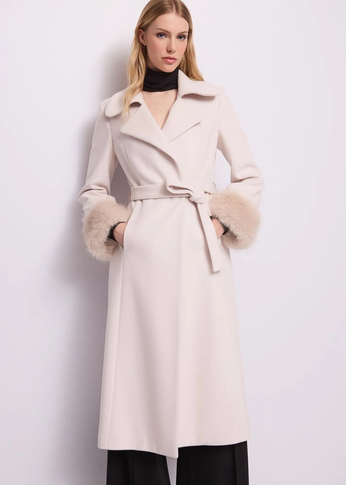 Gaudì - Cappotto Con Polsi In Finta Pelliccia M-L - Donna