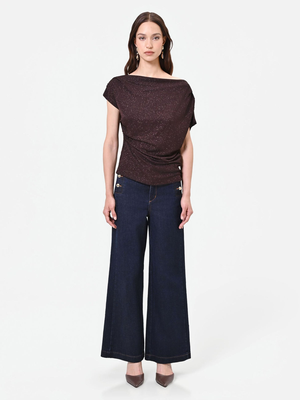 Rinascimento - Blusa Con Drappeggio Asimmetrico - Donna