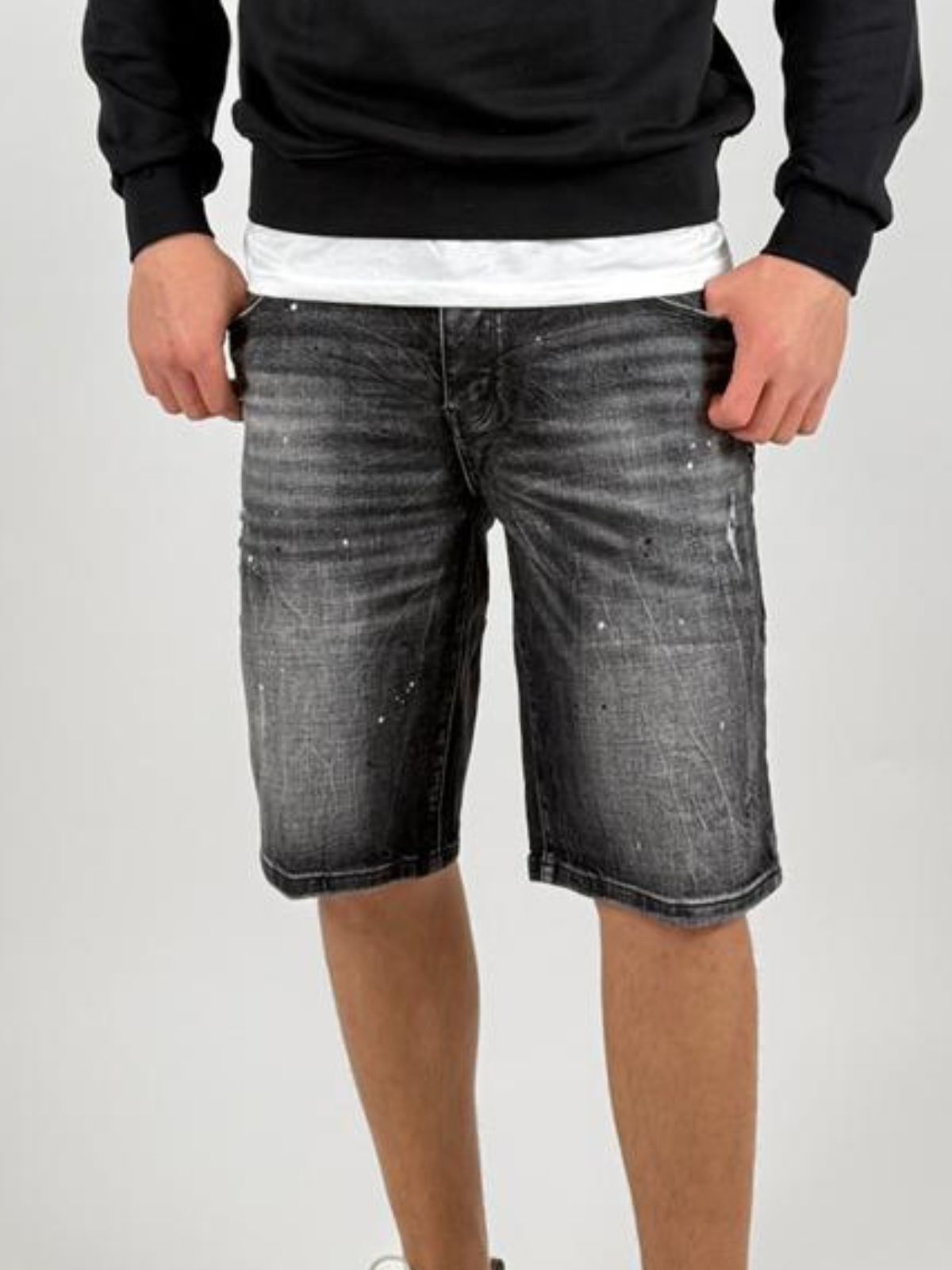 Bermuda con strappi in denim di cotone stretch Uomo - Ds2 - World Fashion