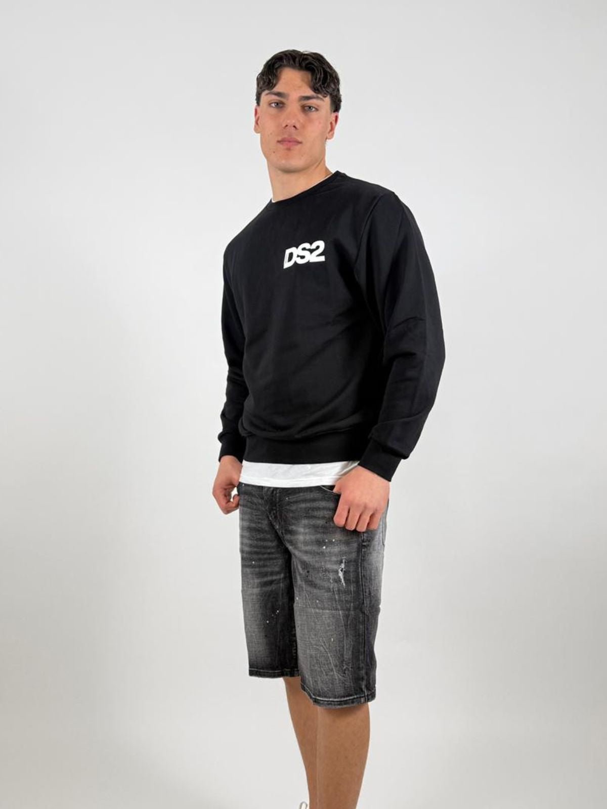 Bermuda con strappi in denim di cotone stretch Uomo - Ds2 - World Fashion