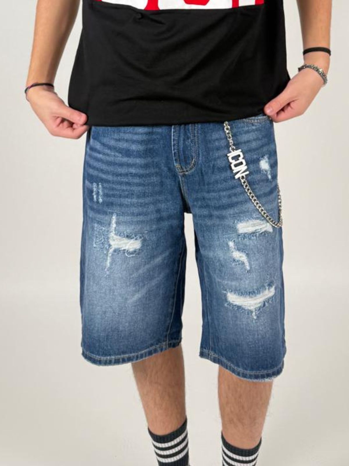 Bermuda C/Stampa Sul Dietro Uomo - Icon - World Fashion