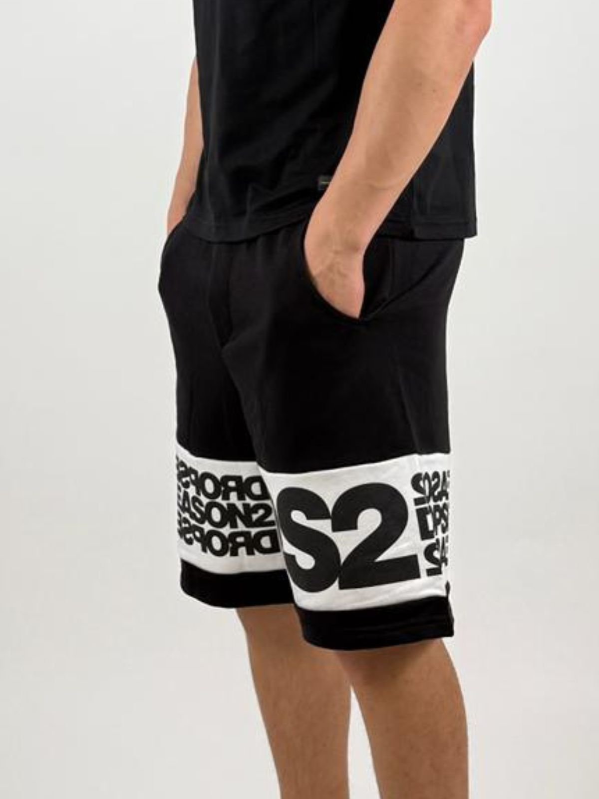 Bermuda in cotone con inserto logato Uomo - Ds2 - World Fashion