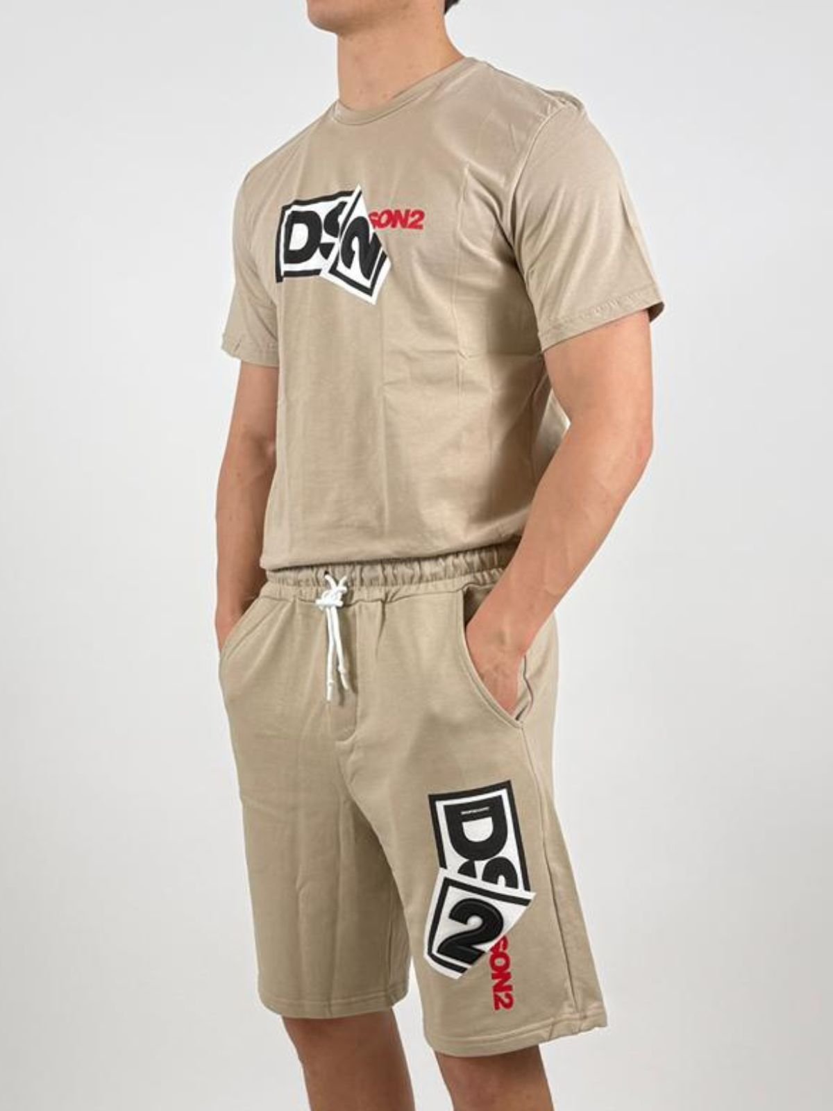 Bermuda in cotone con logo a rilievo Uomo - Ds2 - World Fashion