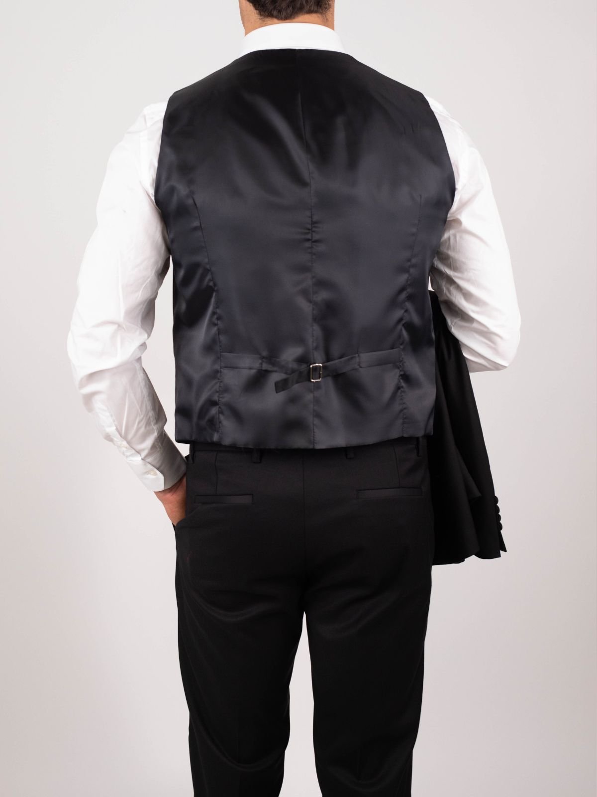 Bharnaba - Abito smoking tris con giacca monopetto rever a lancia in raso - Uomo - World Fashion