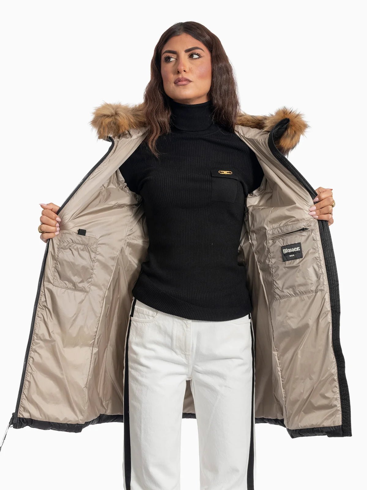 Blauer - GIUBBINO LUNGO CON PELO - Donna - World Fashion