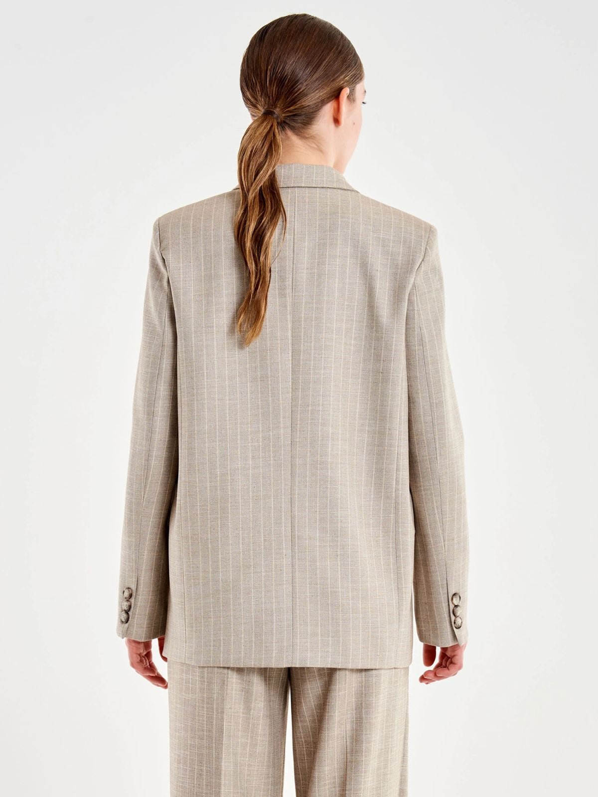 Blazer con collo a revers a lancia, gessato e maniche lunghe Donna - Vicolo - World Fashion