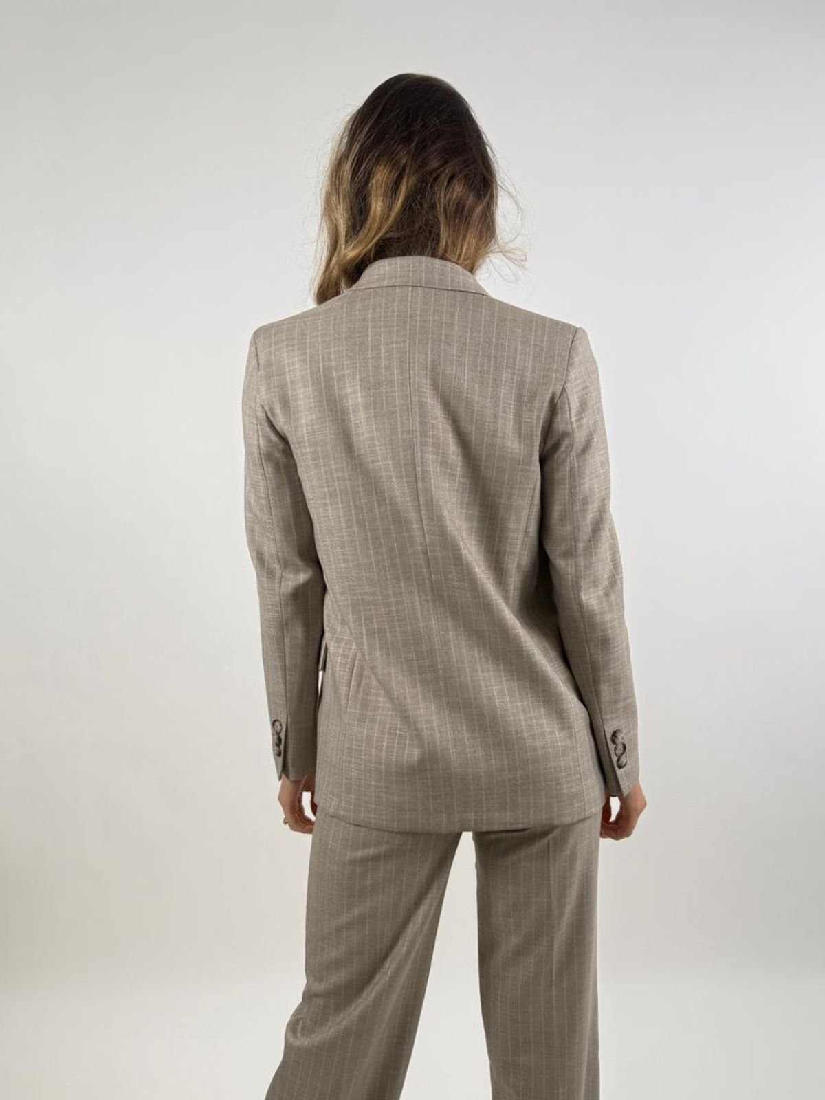 Blazer con collo a revers a lancia, gessato e maniche lunghe Donna - Vicolo - World Fashion