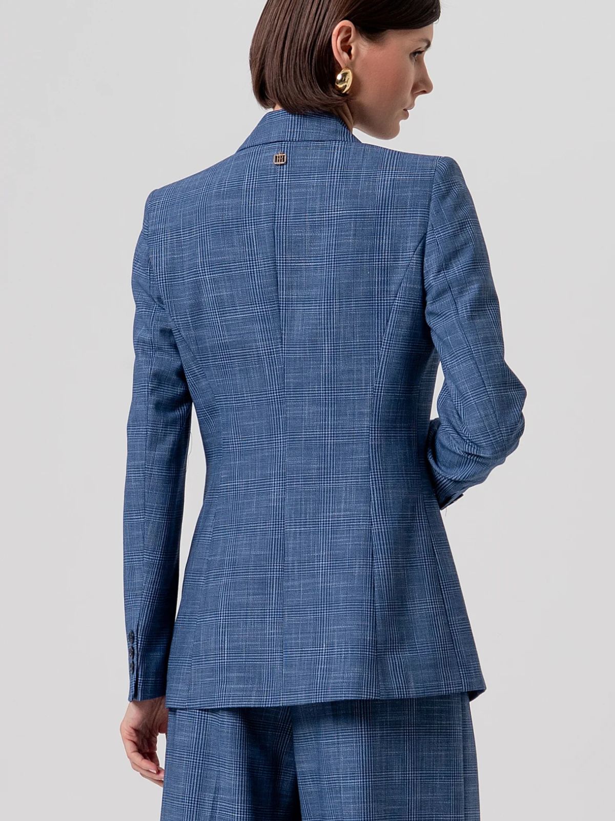 Blazer regular monopetto in fantasia Principe di Galles Donna - Fracomina - World Fashion