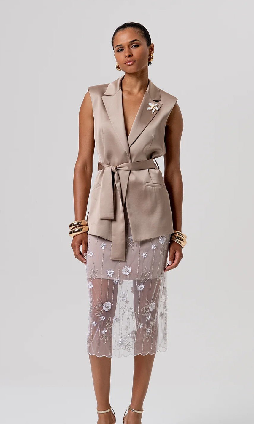 Blazer senza maniche in raso Donna - Fracomina - World Fashion