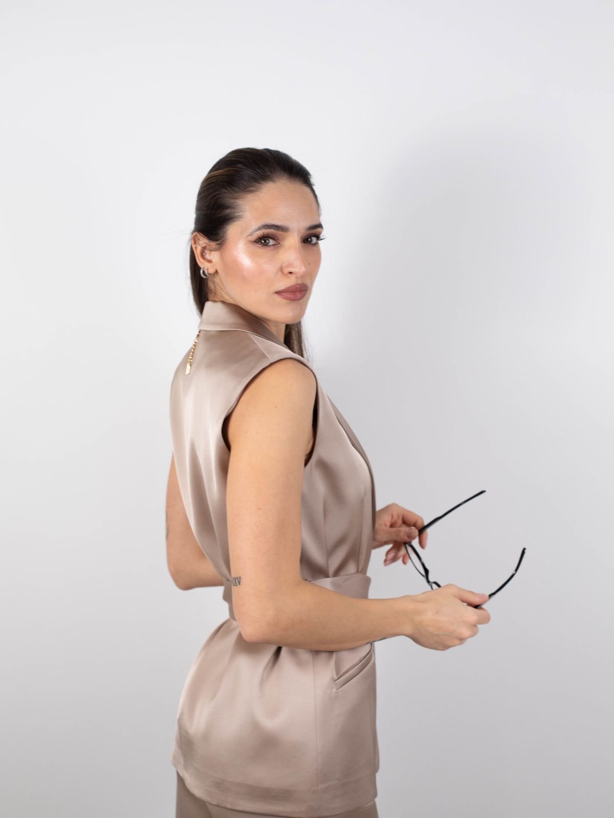 Blazer senza maniche in raso Donna - Fracomina - World Fashion