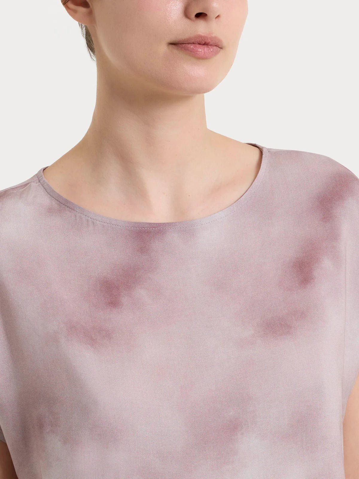 Blusa con manica corta e fantasia in EcoSeta Donna - Ragno - World Fashion