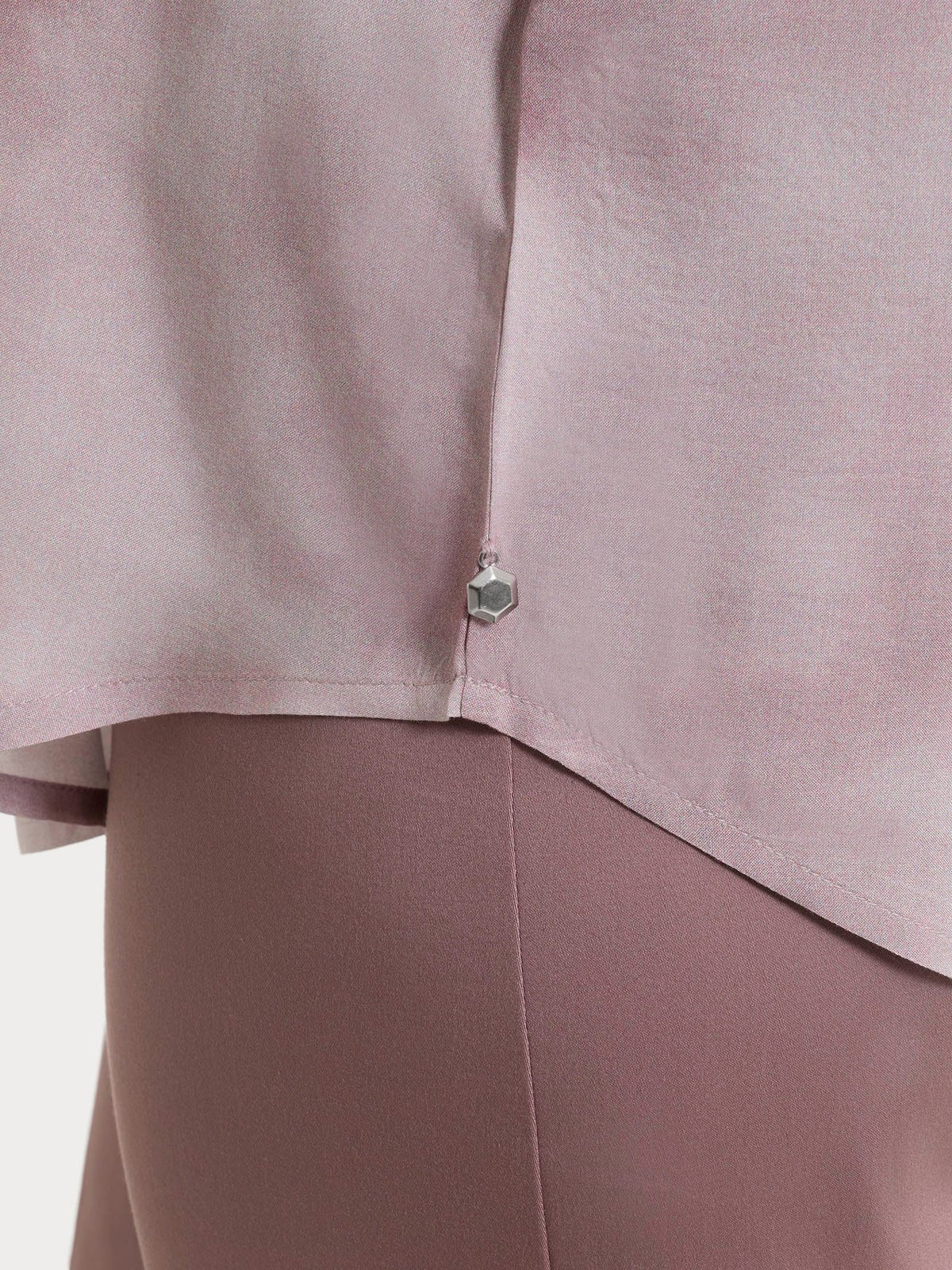 Blusa con manica corta e fantasia in EcoSeta Donna - Ragno - World Fashion