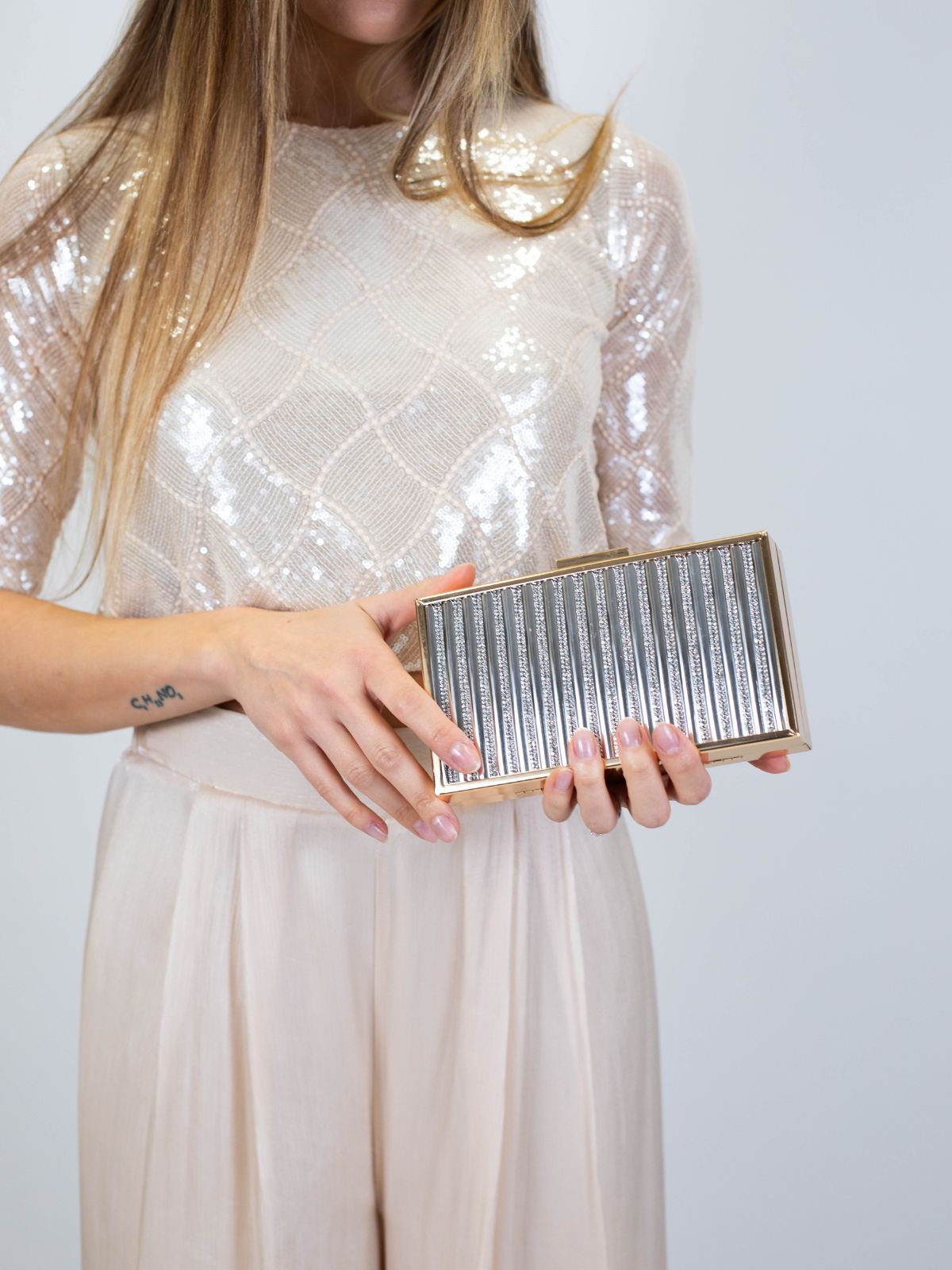 Blusa crop con paillettes Donna - Rinascimento - World Fashion