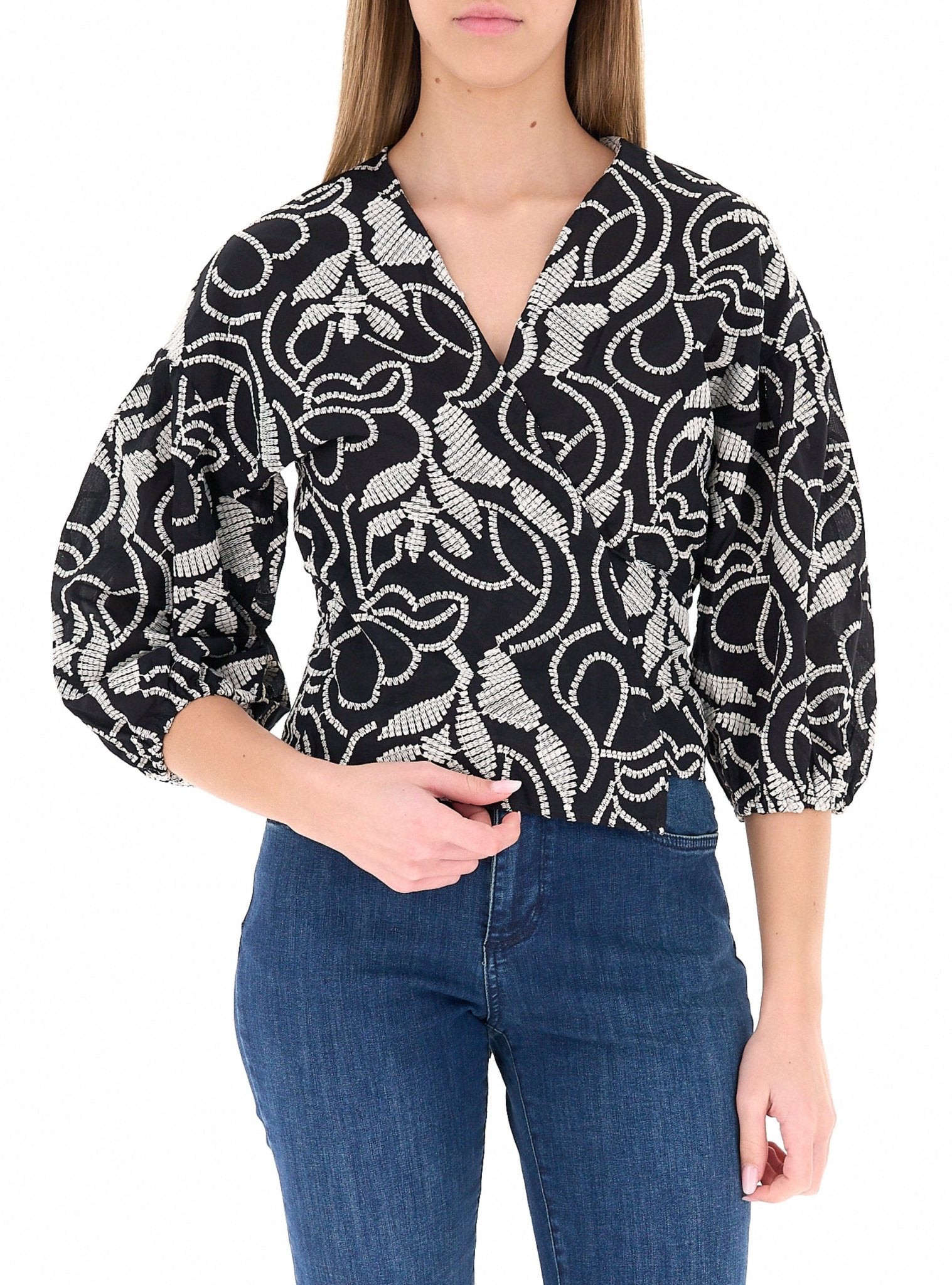 Blusa in mussola ricamata Donna - PennyBlack - World Fashion