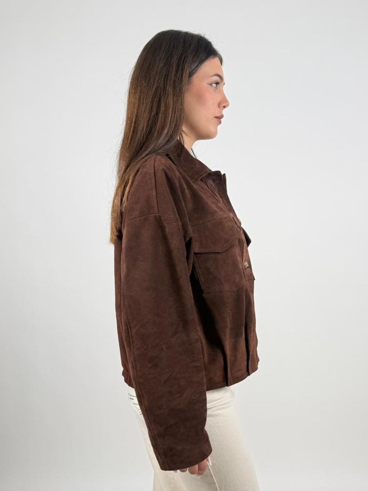 Bomber Scamosciato in Pelle con Tasche Donna - Vicolo - World Fashion