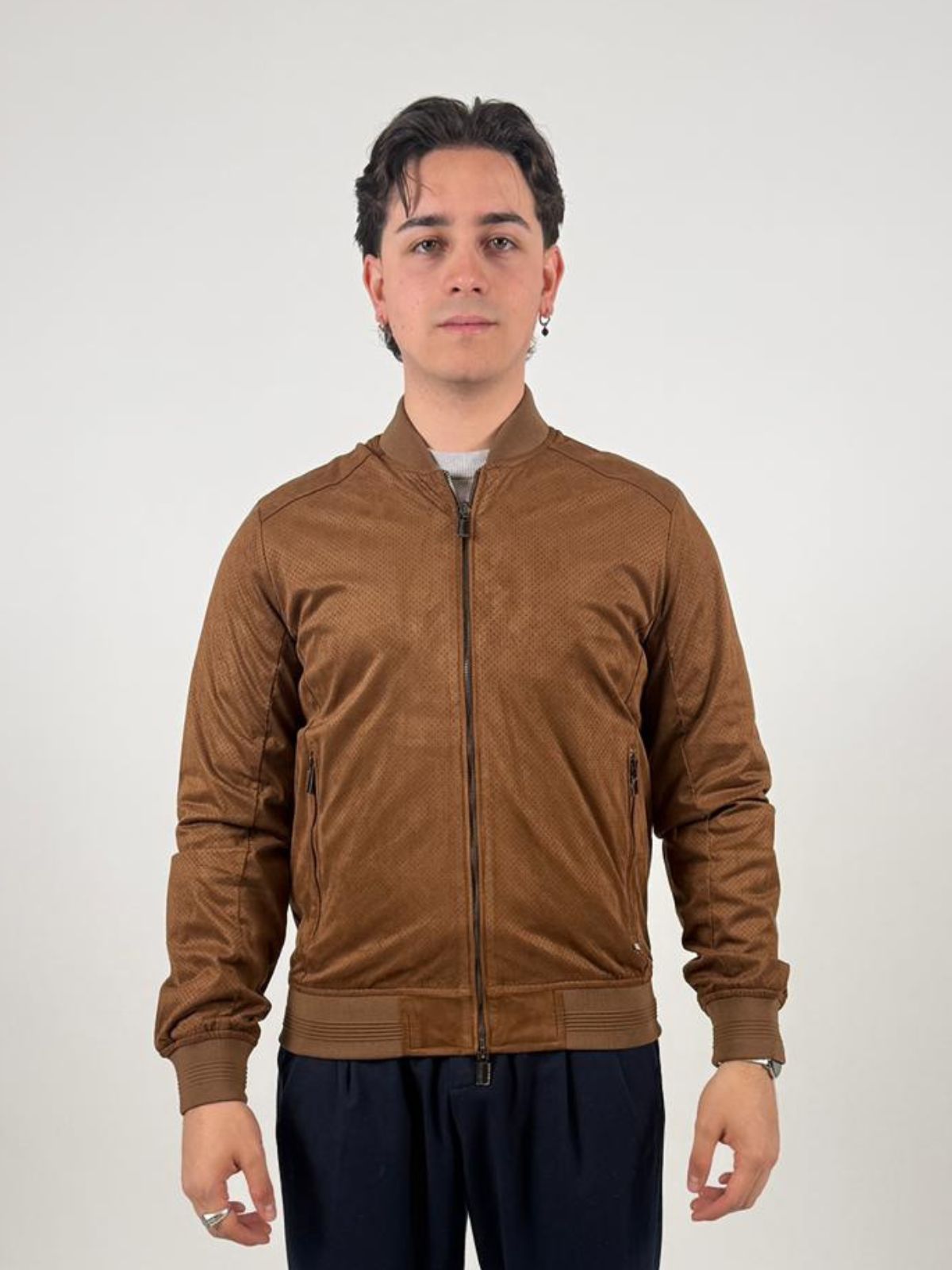 Bomber traforato effetto scamosciato Uomo - Markup - World Fashion