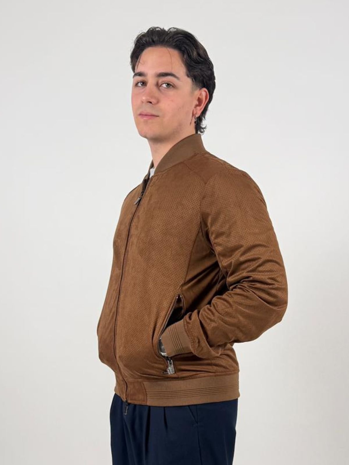 Bomber traforato effetto scamosciato Uomo - Markup - World Fashion