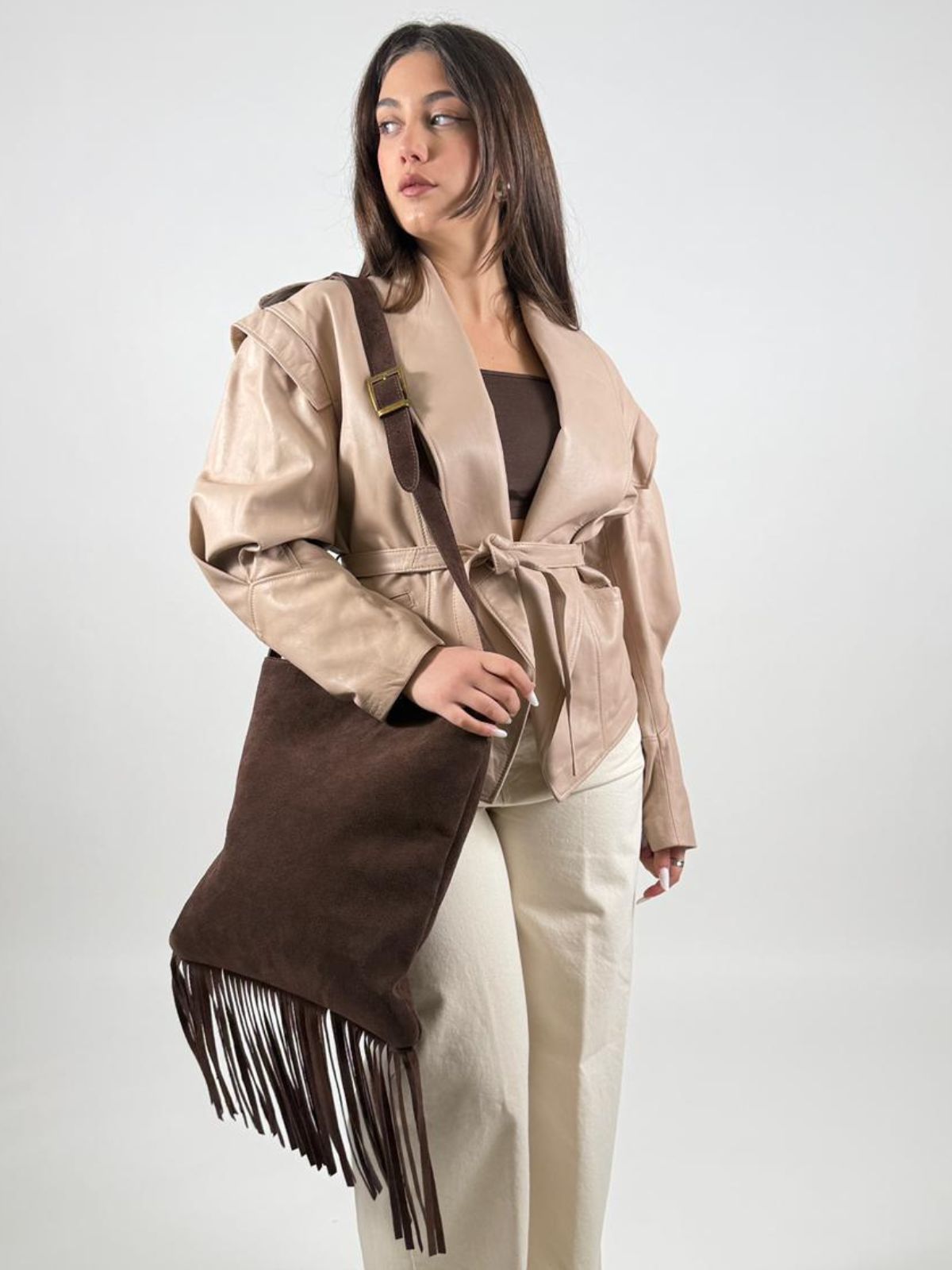 Borsa con frange in vera pelle Donna - Vicolo - World Fashion