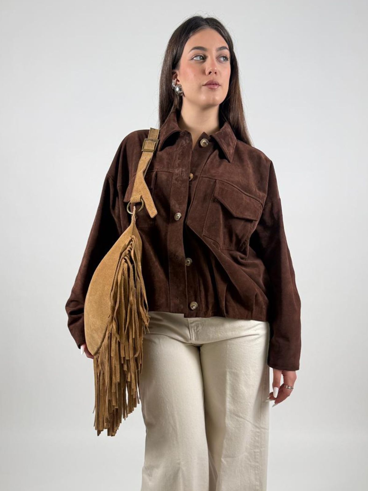Borsa con frange in vera pelle Donna - Vicolo - World Fashion