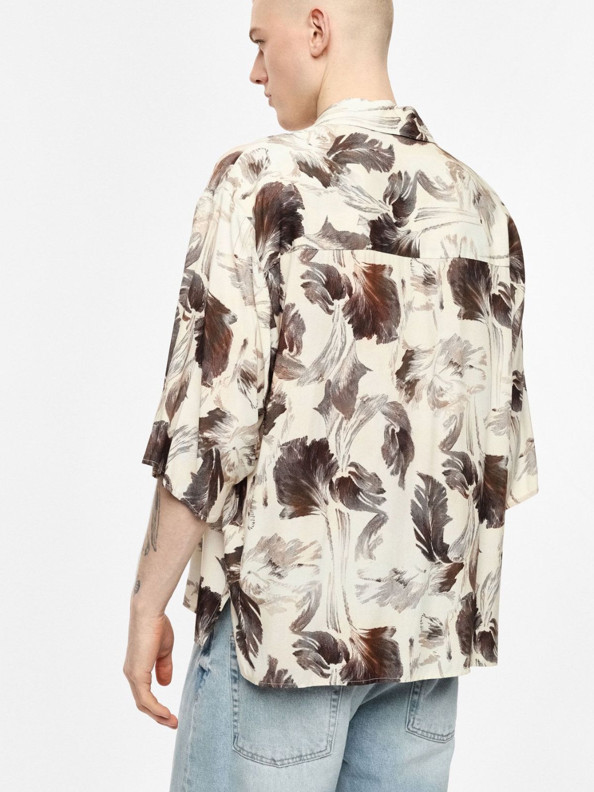 Camicia ampia fantasia stampa botanica collo classico Uomo - Imperial - World Fashion