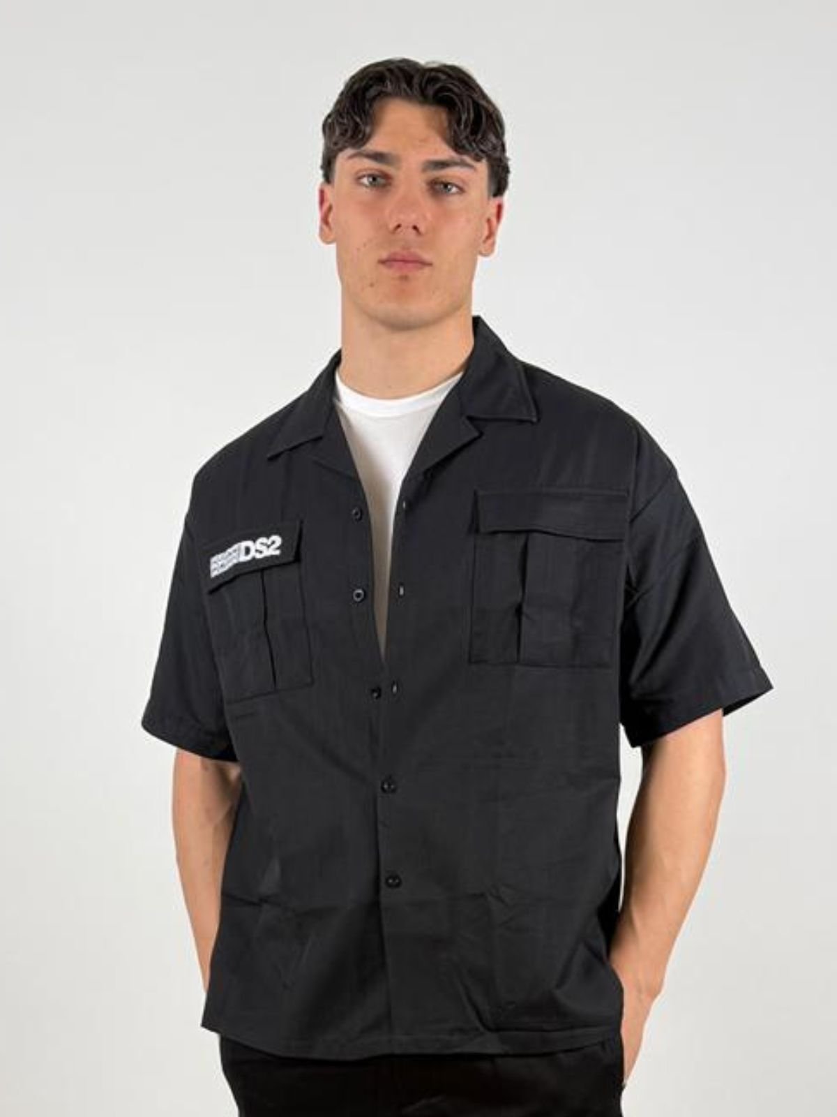 Camicia collo bowling con tasconi Uomo - Ds2 - World Fashion