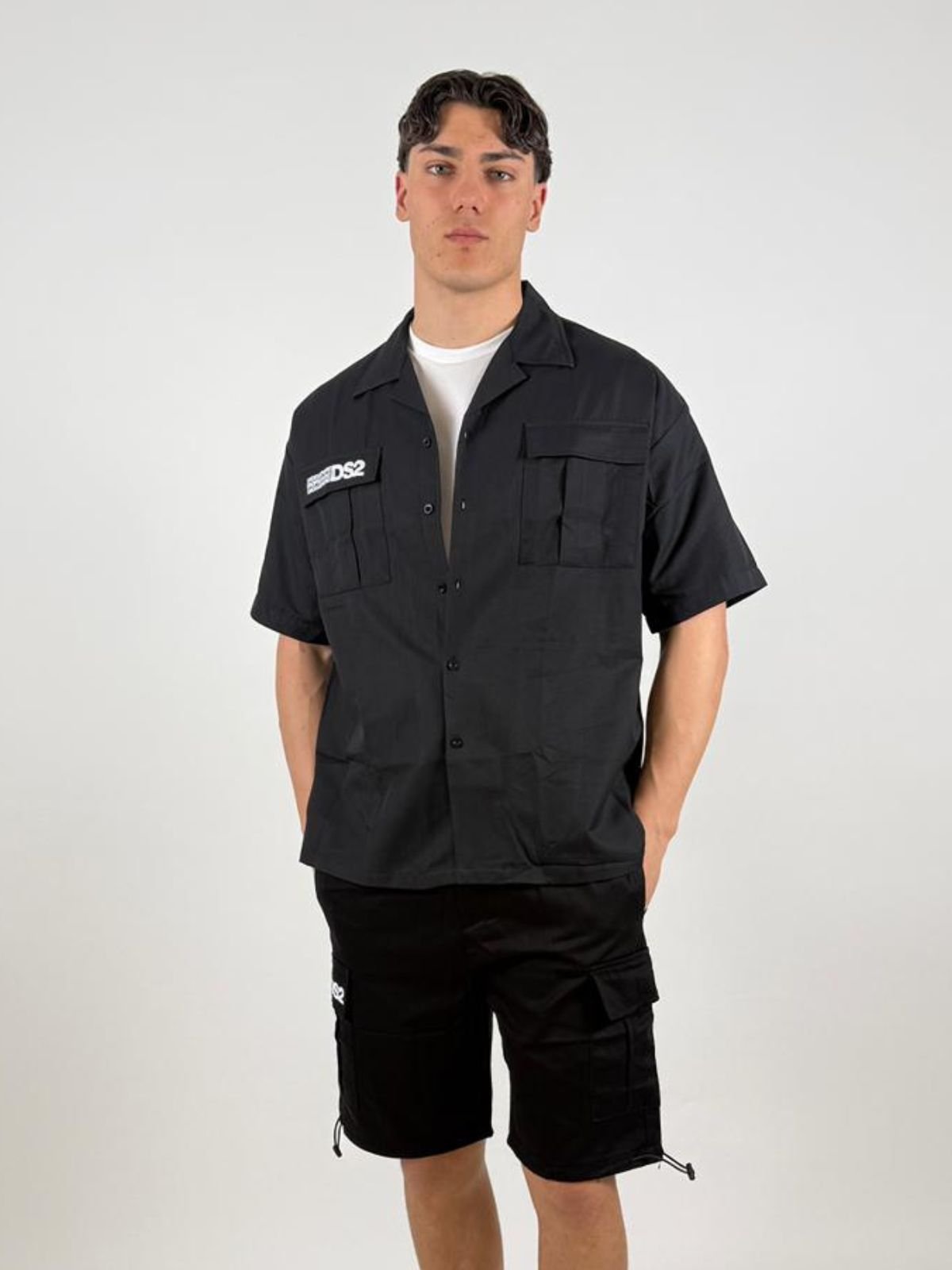 Camicia collo bowling con tasconi Uomo - Ds2 - World Fashion