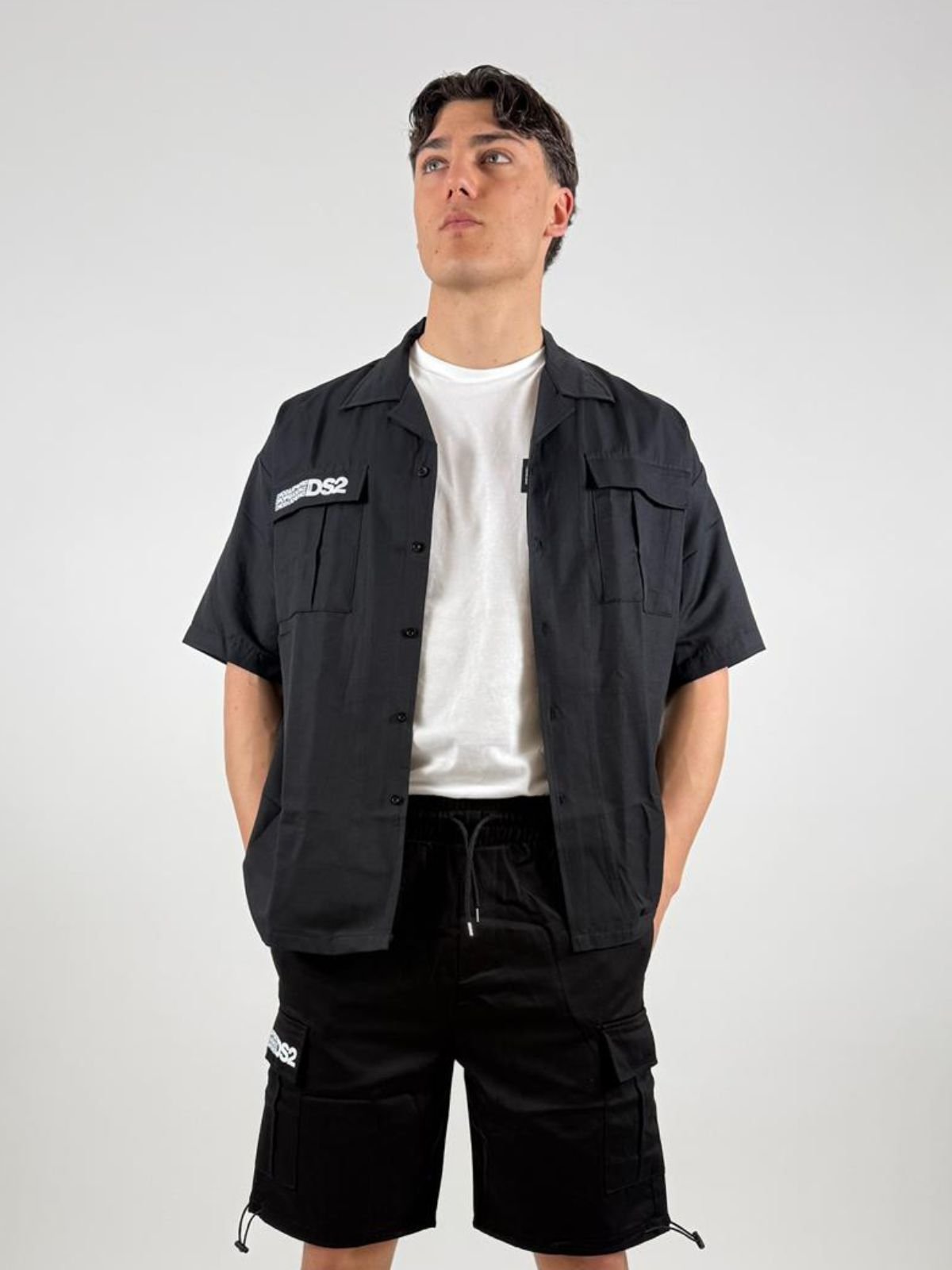 Camicia collo bowling con tasconi Uomo - Ds2 - World Fashion