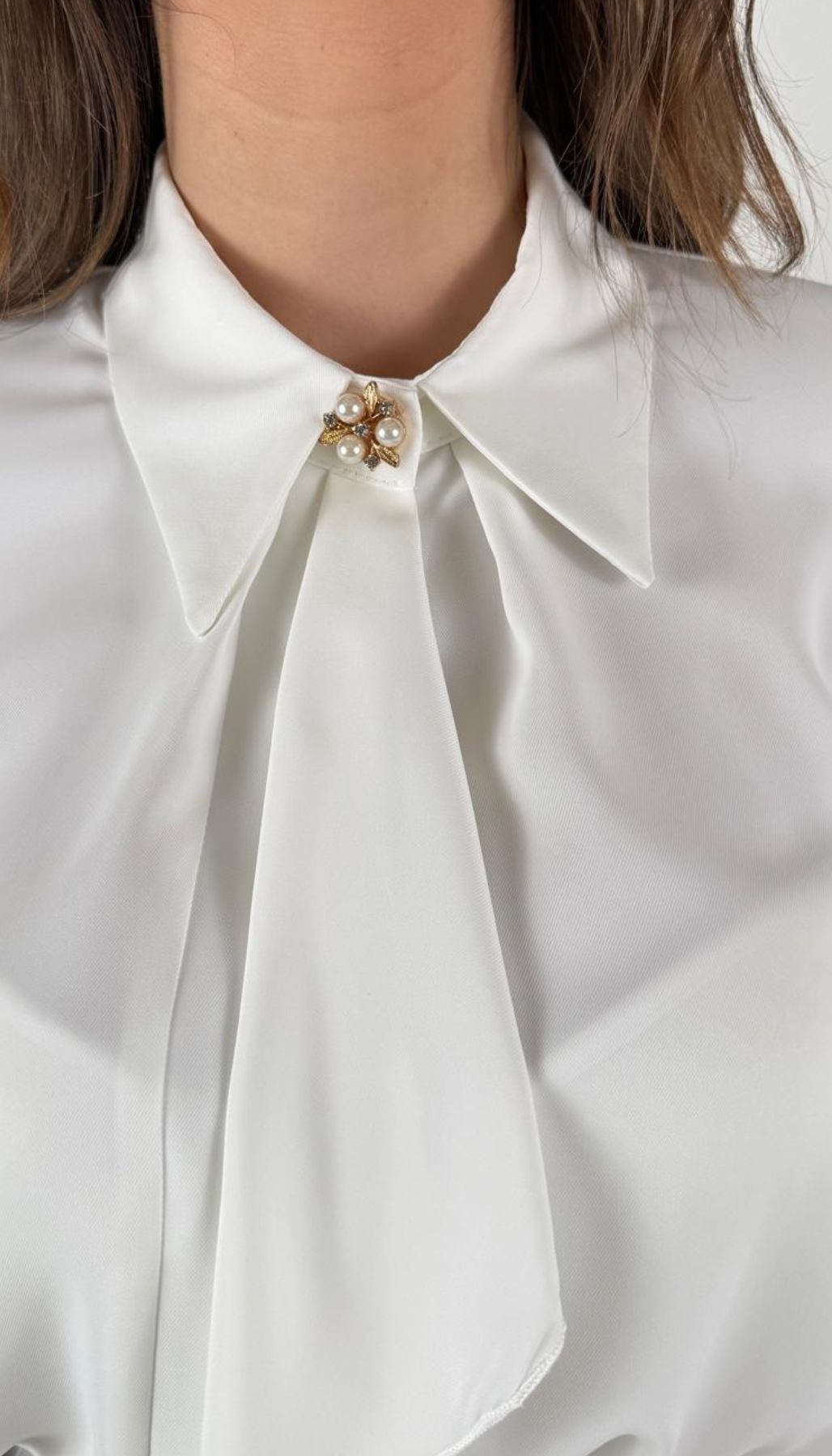 Camicia con morbida rouche asimmetrica Donna - Rinascimento - World Fashion