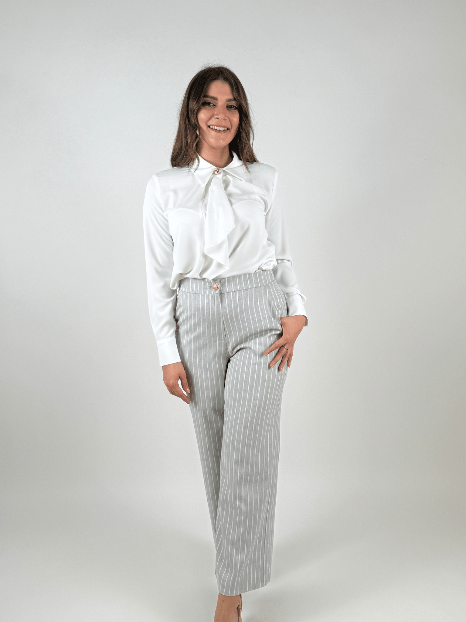Camicia con morbida rouche asimmetrica Donna - Rinascimento - World Fashion