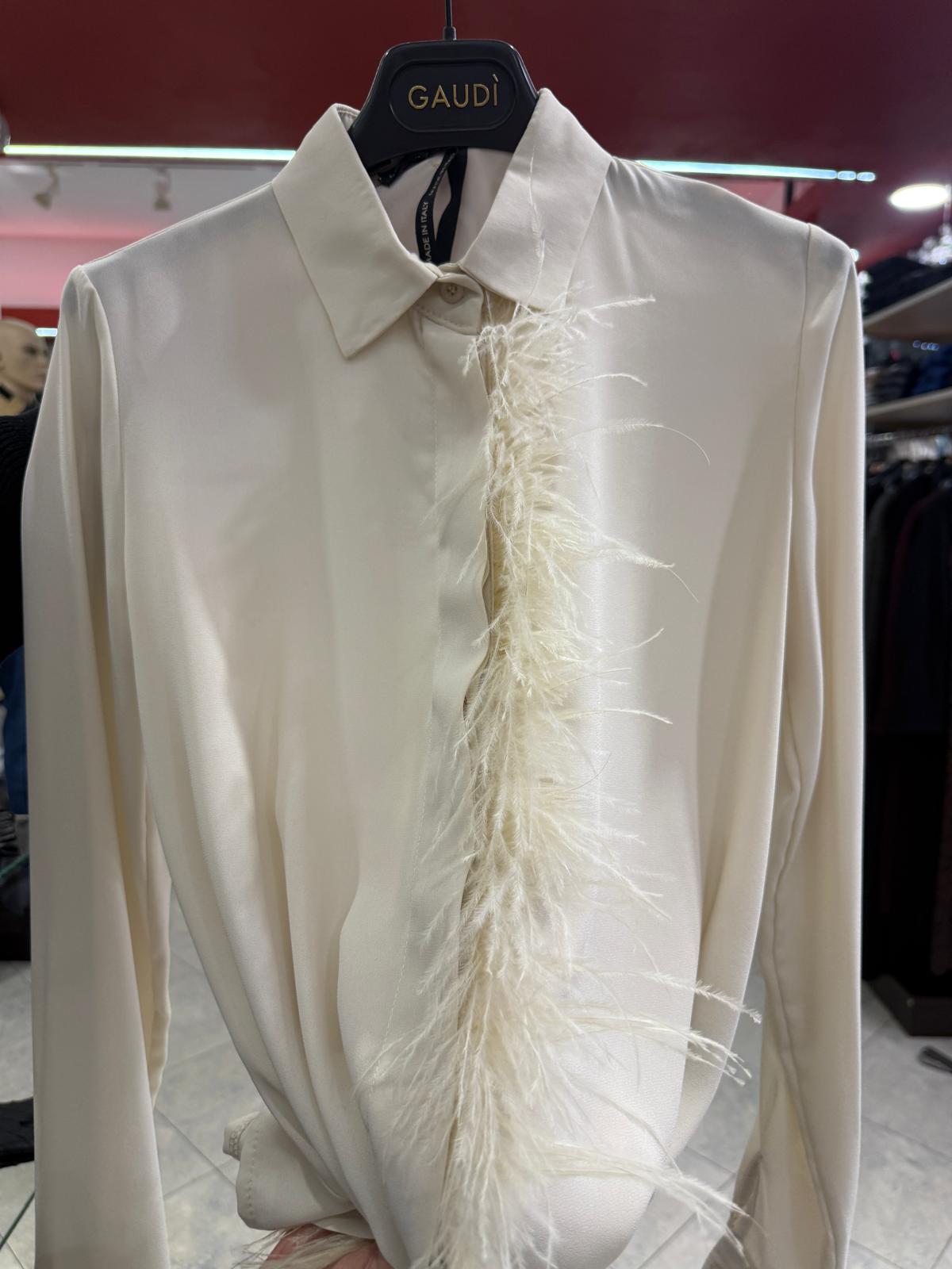 Camicia Con Piume Finta Davanti M - L Donna - GAUDI FASHION - 521FD45030 - World Fashion