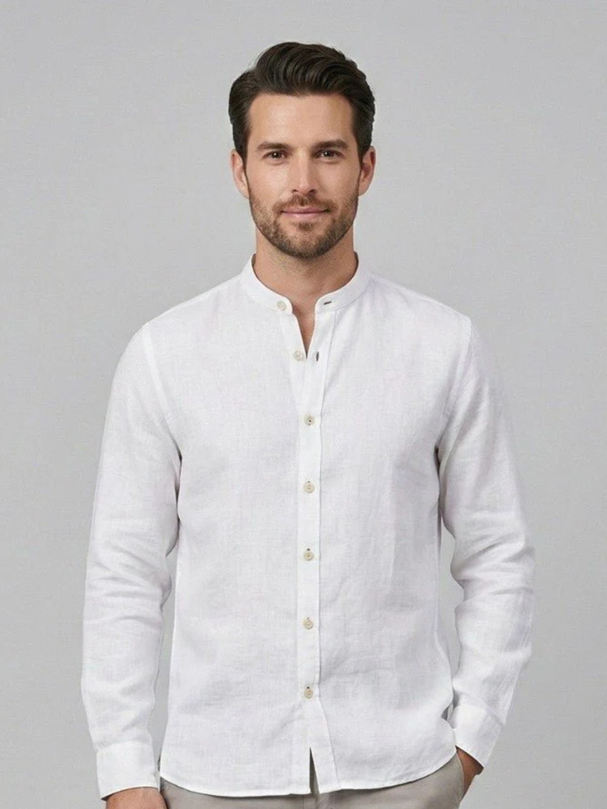 Camicia coreana in lino Uomo - Markup - World Fashion