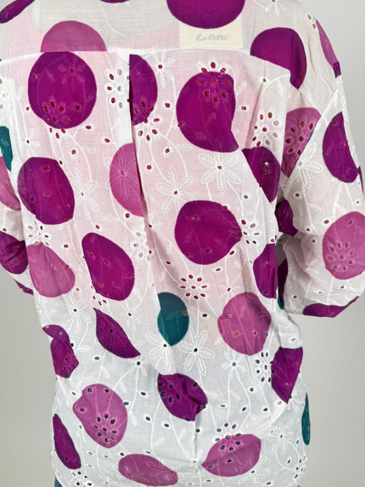 Camicia Over Sangallo Stampato Pois Donna - Lolita - World Fashion