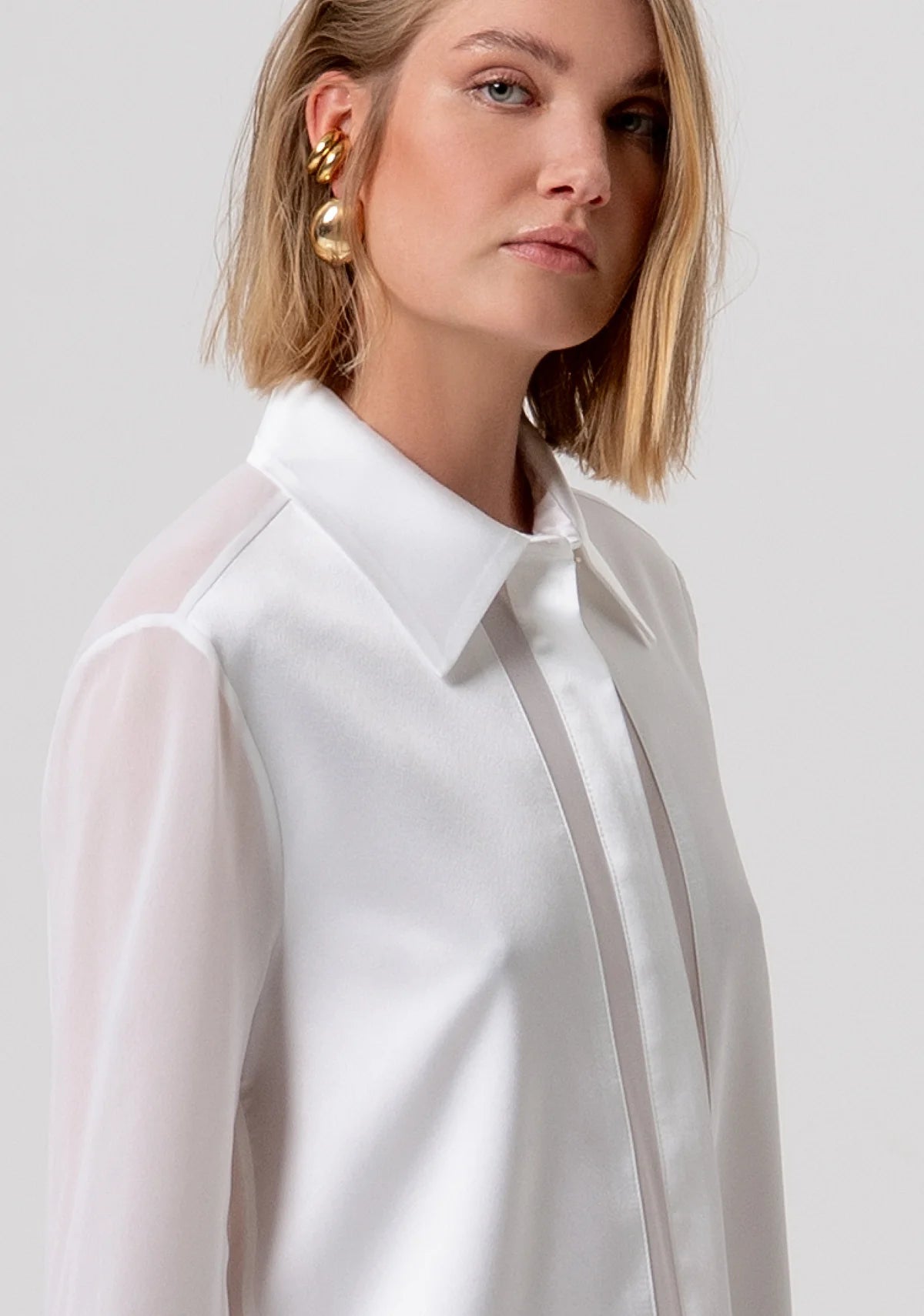 Camicia regular in mix di tessuti Donna - Fracomina - World Fashion