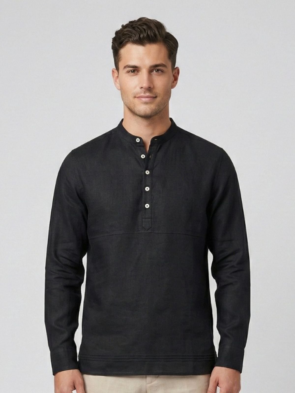 Camicia Serafino M/L 100% Lino Uomo - Markup - World Fashion