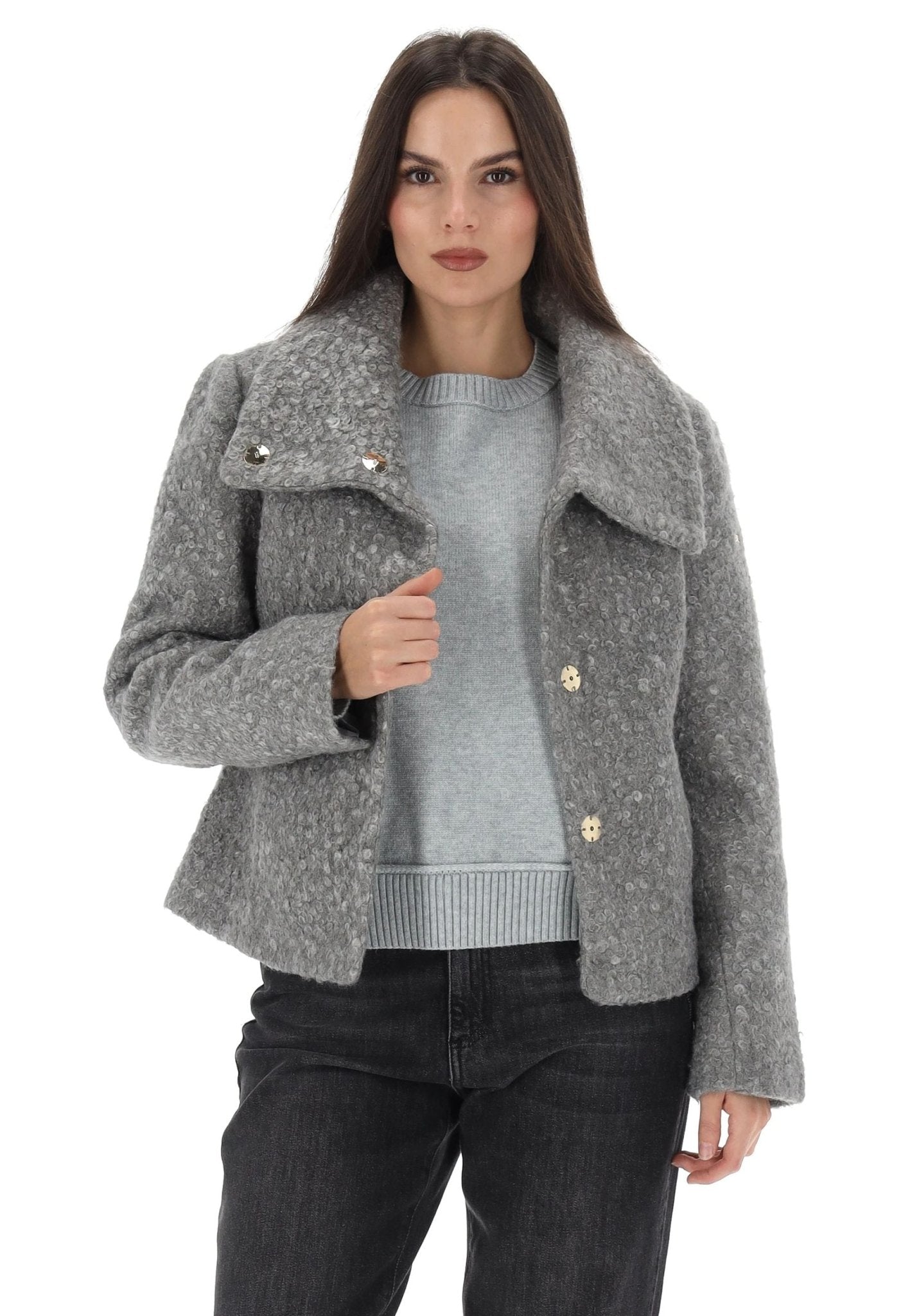 Cappotto corto. Donna - Yes Zee - G008KG00 - World Fashion