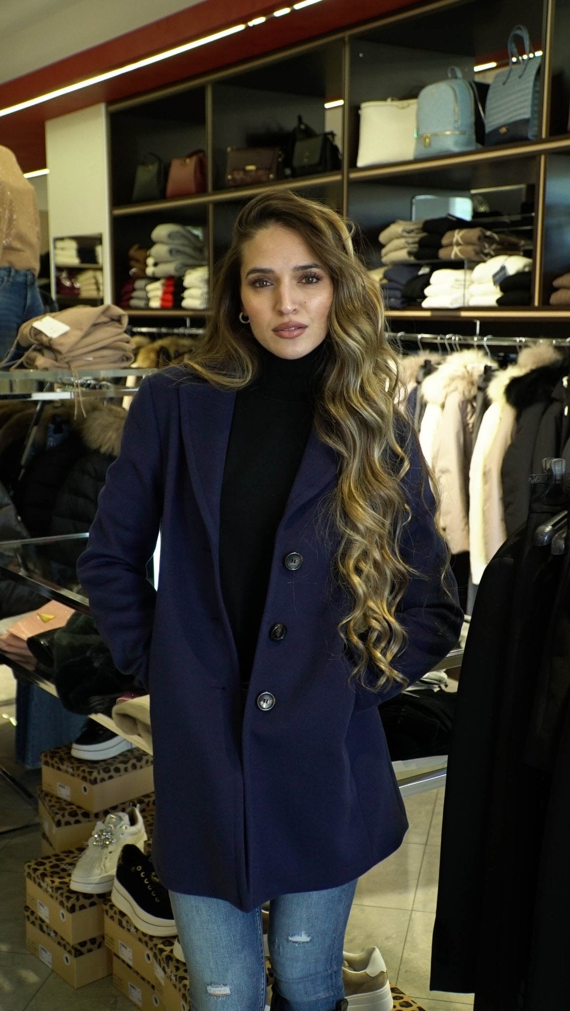 Cappotto lineare con chiusura a bottoni - Please - K493SLENA - World Fashion