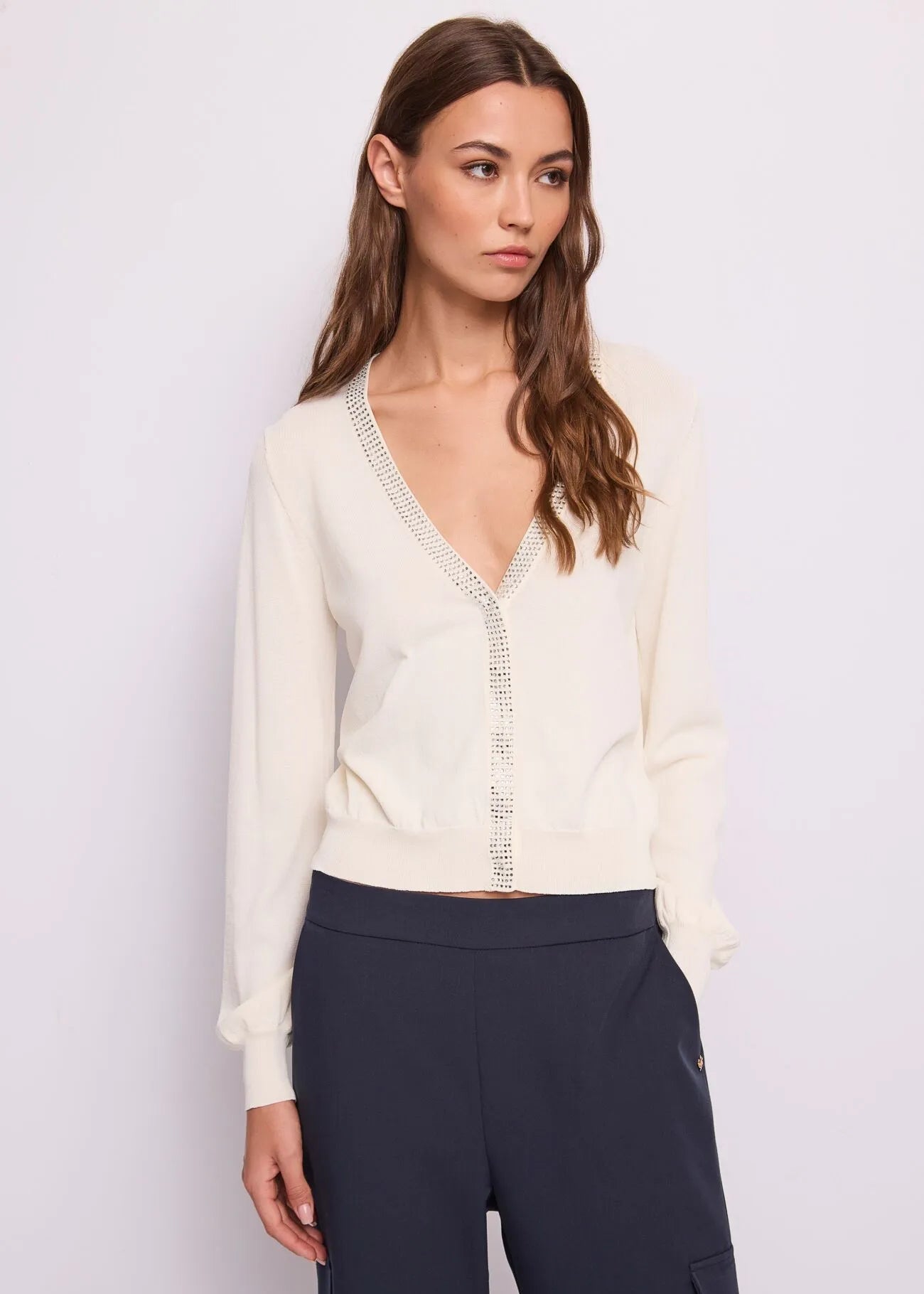 Cardigan in filato con strass Donna - Gaudì Jeans - World Fashion