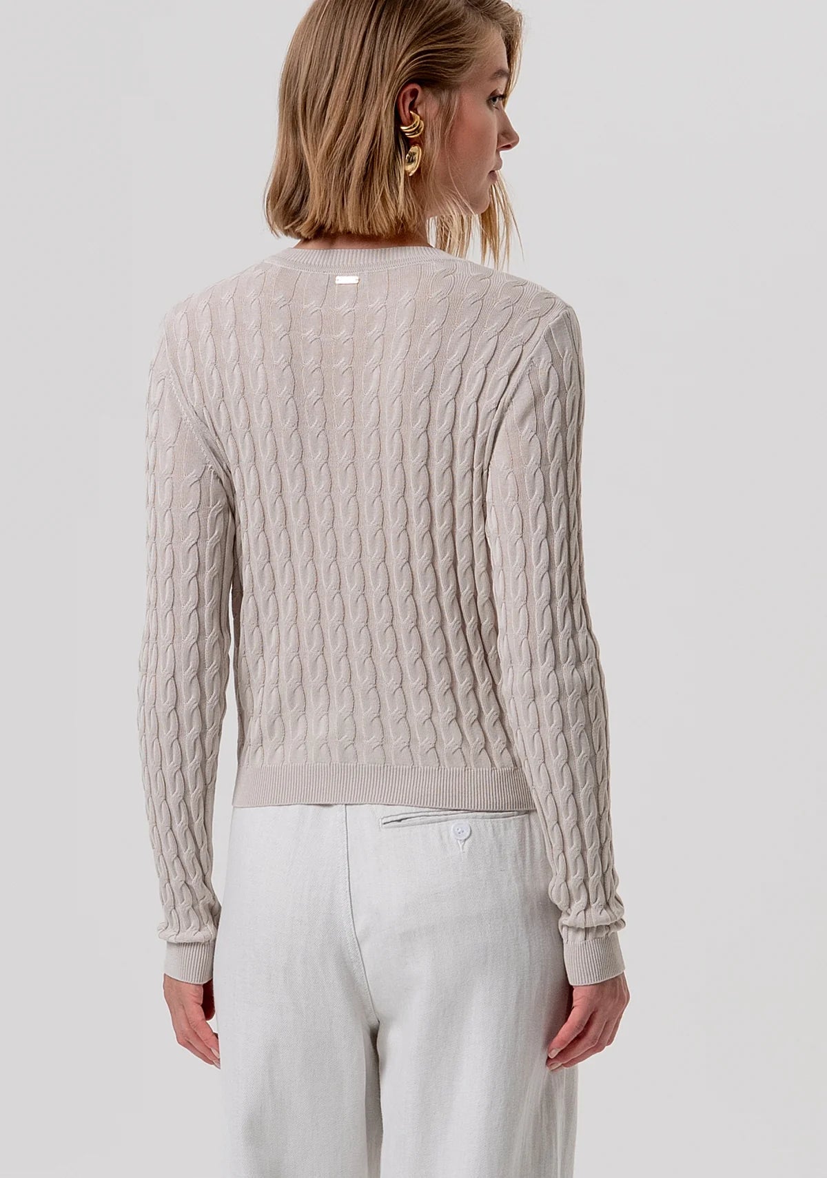 Cardigan regular con punto treccia Donna - Fracomina - World Fashion