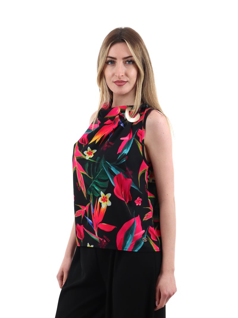 Casacca Smanicata In Tessuto Stampato Donna - Yes Zee - World Fashion