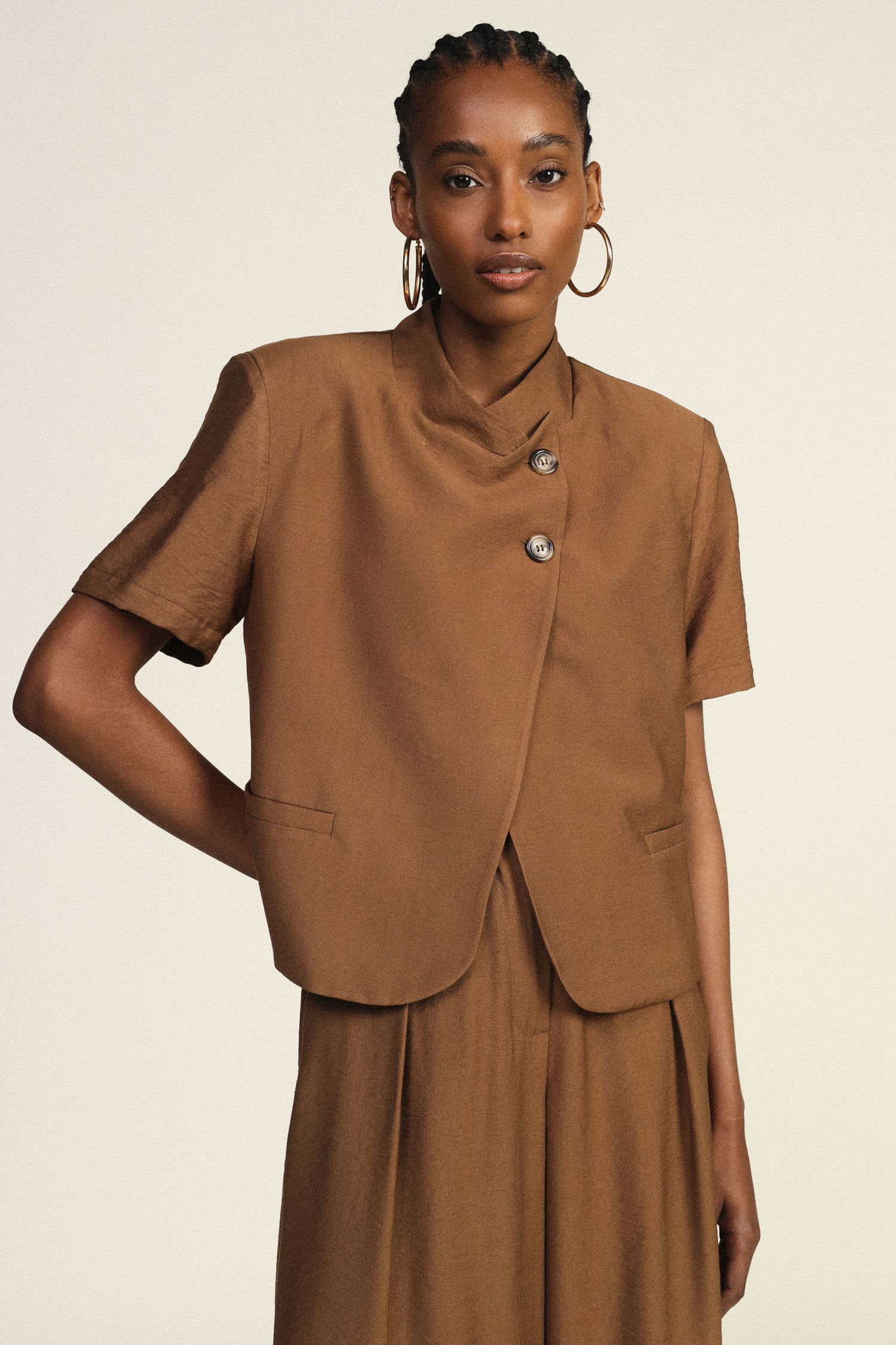 Dixie - Blazer corto doppio petto manica corta - Donna