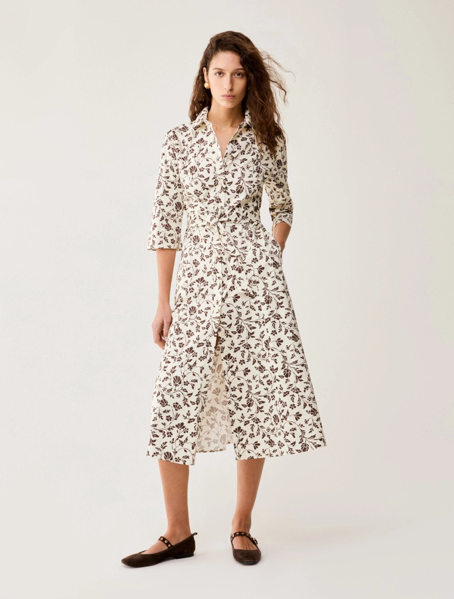 Chemisier Midi In Raso Di Cotone Donna - PennyBlack - World Fashion