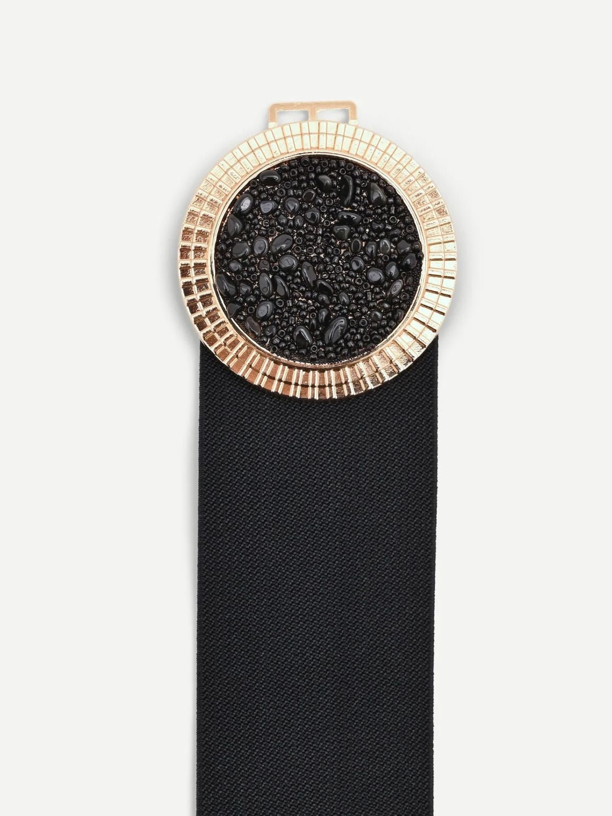 Cintura Elastica Con Maxi Fibbia Gioiello Quadrata E Micro Pietre Donna - Rinascimento - World Fashion