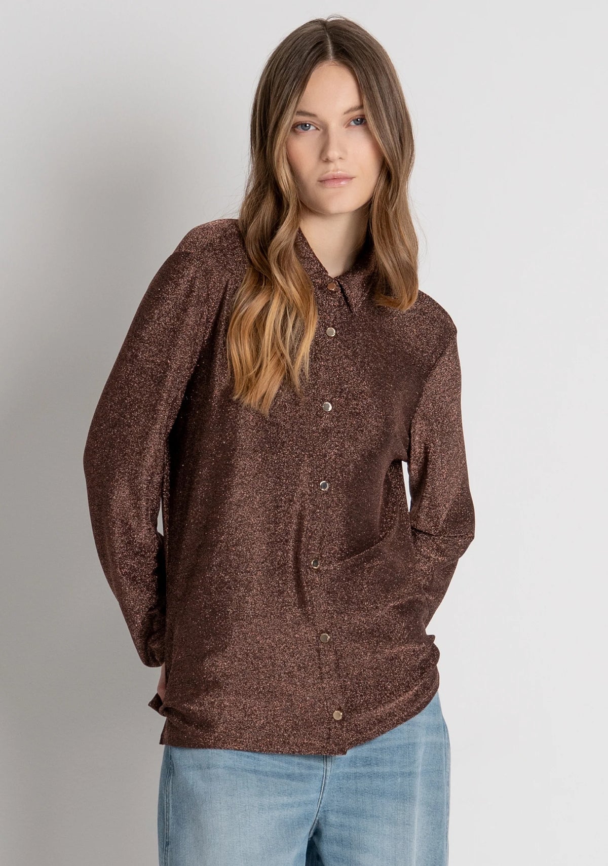 Fracomina - Camicia slim con lurex - Donna