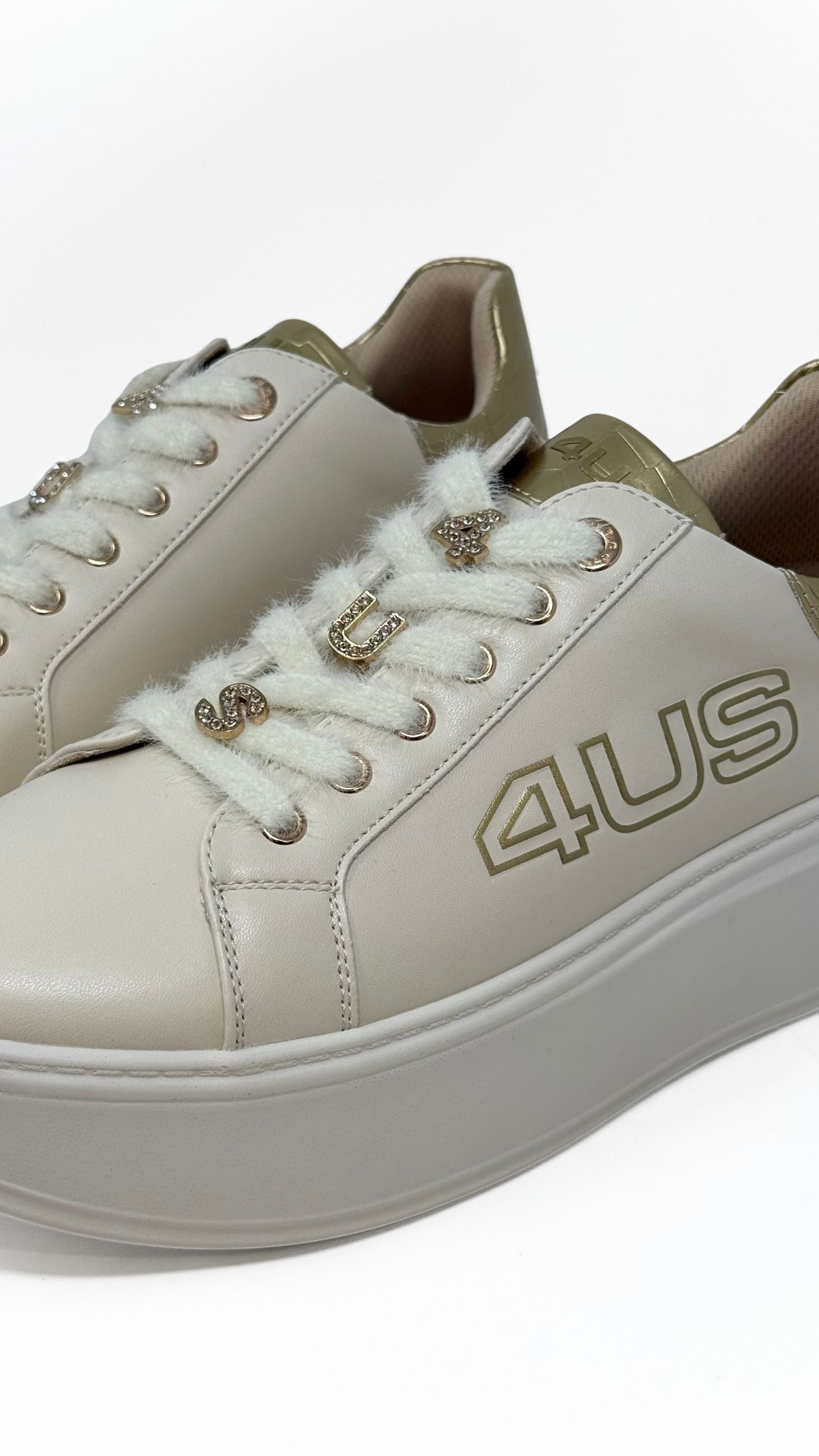 4US Paciotti - Sneakers Platform con Dettagli Effetto Rettile - Donna