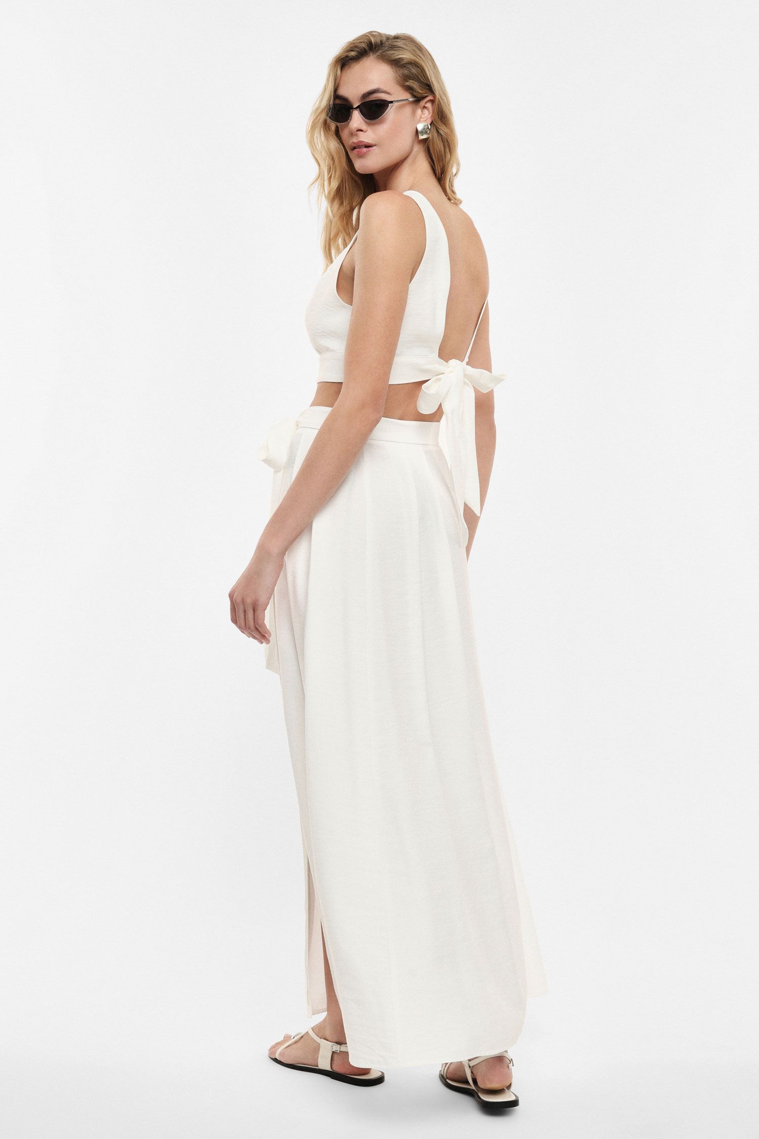 Imperial - Gonna lunga a vita alta con cintura annodata - Donna